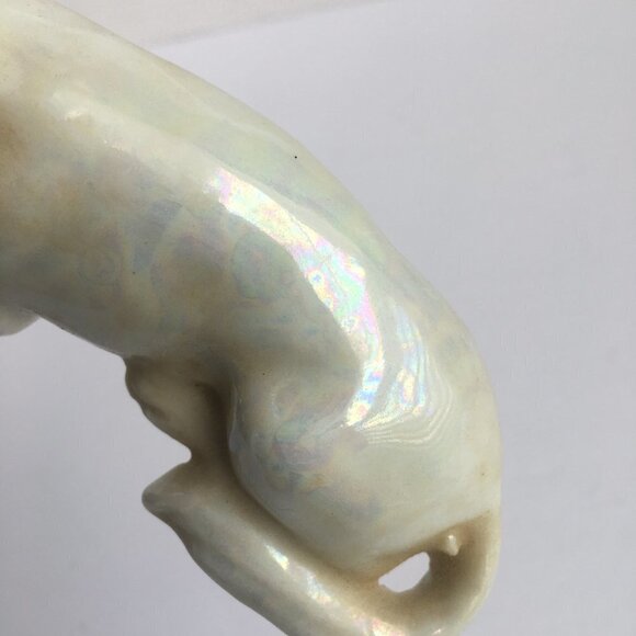 Vintage Dog Figurine Statue - Made in Japan White German Shepherd Lusterware - Picture 5 of 16